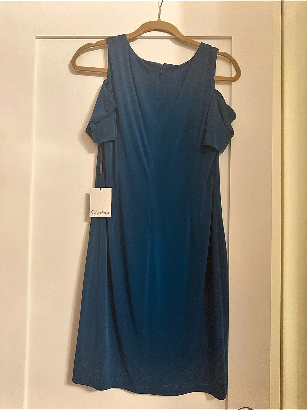 Calvin Klein Blue Ruffle Sleeve Mini Dress NWT no